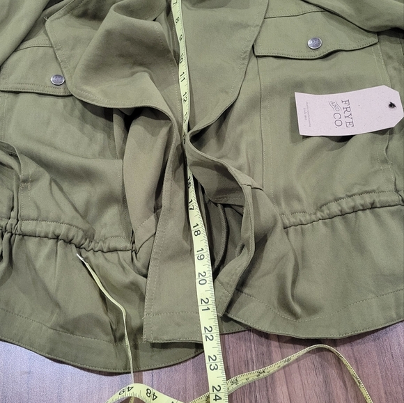 Frye & Co Green Lightweight Open Front Utility Style Jacket - Picture 7 of 14
